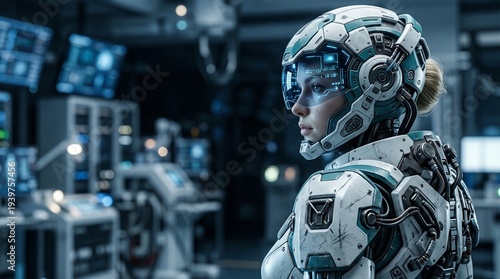 Sci-fi astronaut helmet, Space travel gear, Future pilot suit, Advanced space explorer, High tech mission, Galactic travel equipment, Futuristic cockpit view, Space mission astronaut, Future galactic