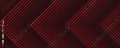 Red arrow background. Abstract triangle gradient wallpaper. Repeating arrow strip background for flyers, banners, posters, presentations. Thin to thick linear texture. Masculine vector bg