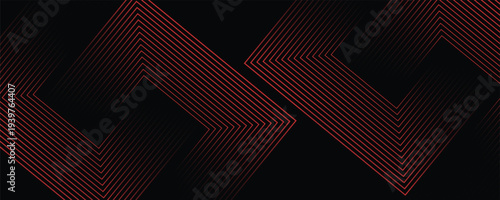 Red arrow background. Abstract triangle gradient wallpaper. Repeating arrow strip background for flyers, banners, posters, presentations. Thin to thick linear texture. Masculine vector bg