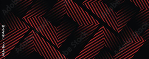 Red arrow background. Abstract triangle gradient wallpaper. Repeating arrow strip background for flyers, banners, posters, presentations. Thin to thick linear texture. Masculine vector bg