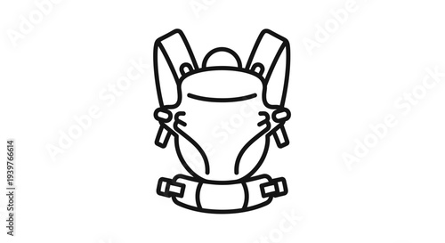 Baby Carrier Front View Illustration.