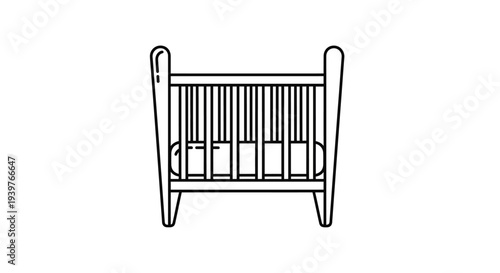 Wooden rocking chair with slats.