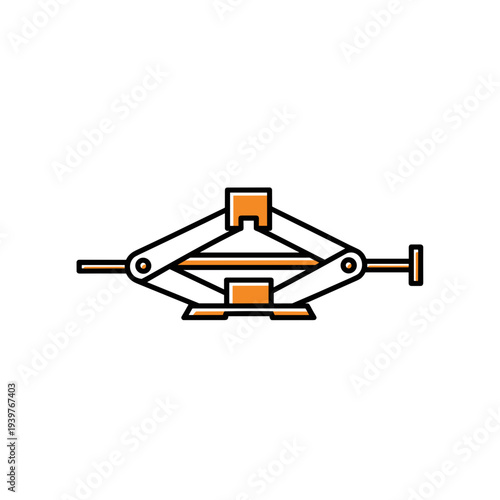 Car jack lifting tool automobile repair equipment illustration