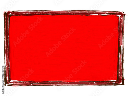 red grunge frame with copy space transparent background