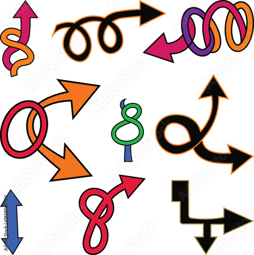 Colorful Arrow Collection Directional Signs and Symbols