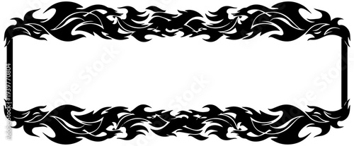 Elegant black flame design for decorative border or frame