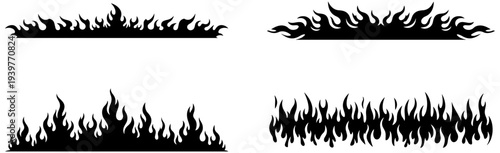 Flame border designs for creative projects and presentations