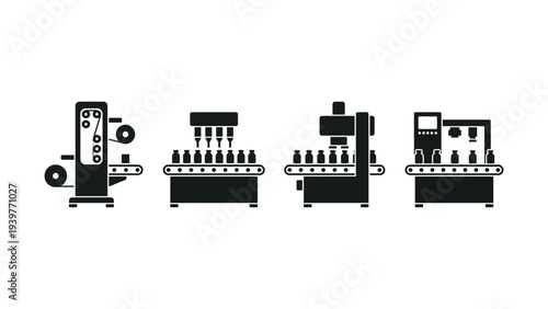 Industrial Machines in Factory Production Line