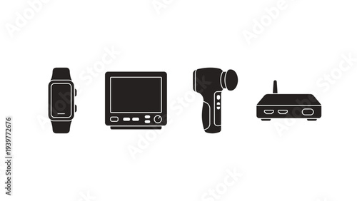 Smartwatch, Tablet, Hair Dryer and Router Icons