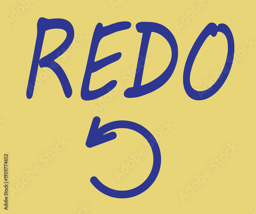 Redo icon with text