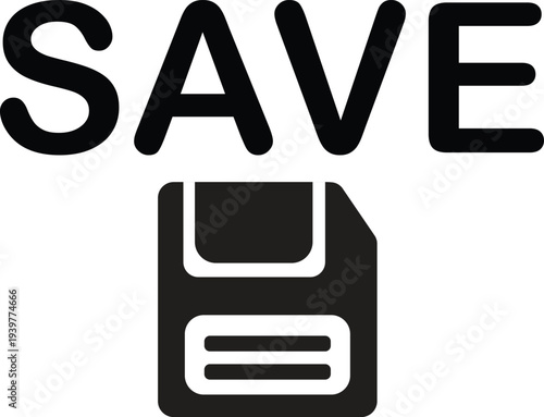 Save icon with text