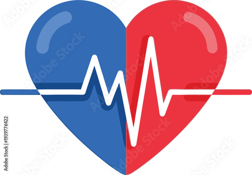 Vibrant Heartbeat Rhythm Symbolizing Health and Wellness for World Health Day Awareness