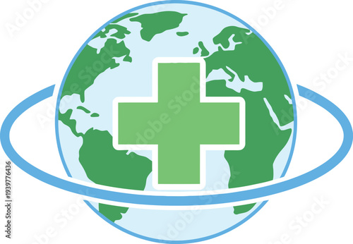Global Wellness Emblem Celebrating World Health Day with a Symbol of Universal Care