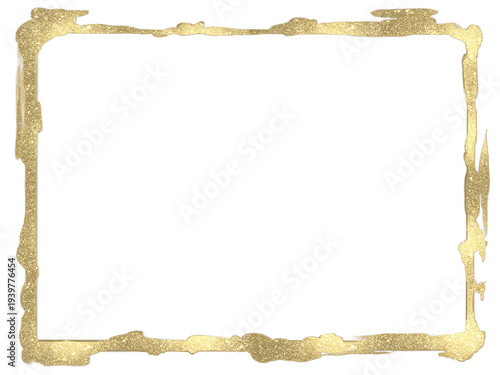 gold abstract frame isolated on transparent background 