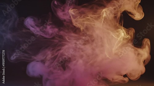 Vibrant pink and purple smoke plume on dark background