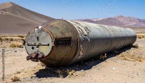 Wallpaper Mural Weathered Ballistic Missile Casing Abandoned in Arid Landscape Torontodigital.ca