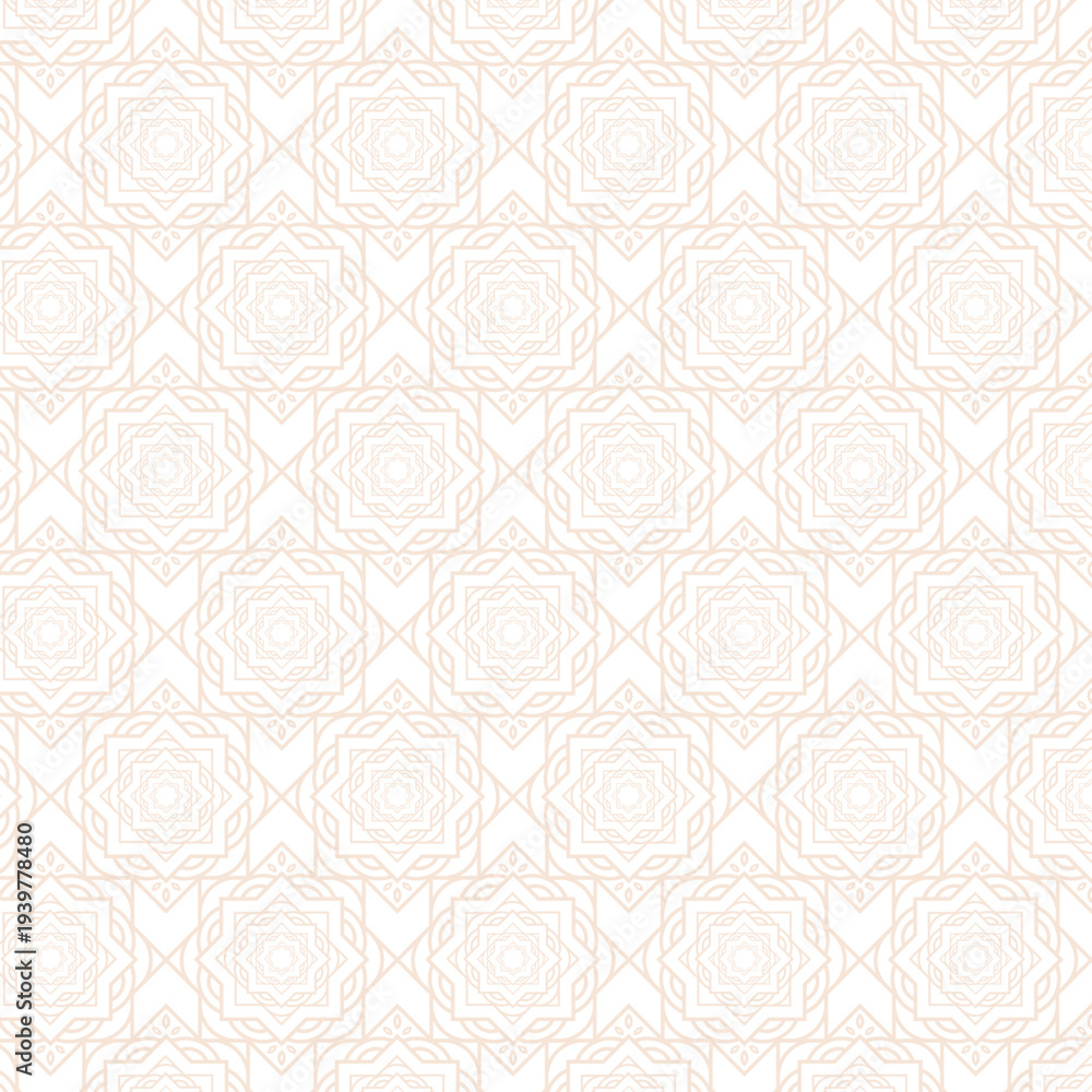 Obraz premium Seamless Light Beige Geometric Islamic Pattern