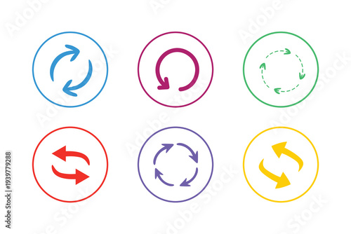 Colorful circular arrows direction flow motion flat design vector illustration