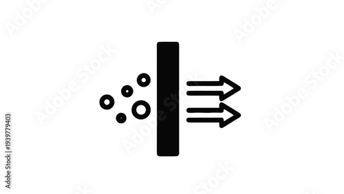 Vector illustration of air filtration icon on a transparent background