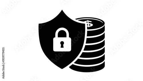 Vector illustration of financial security icon on a transparent background