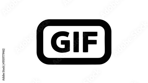 Vector illustration of gif file format icon on a transparent background