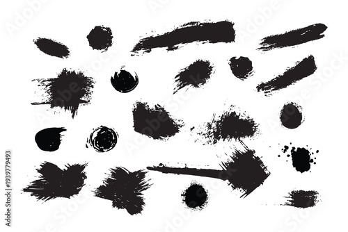 Splash ink stains and watercolor blots abstract art vector illustration