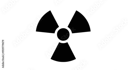 Vector illustration of radioactive hazard symbol icon on a transparent background