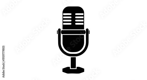 Vector illustration of microphone icon on a transparent background