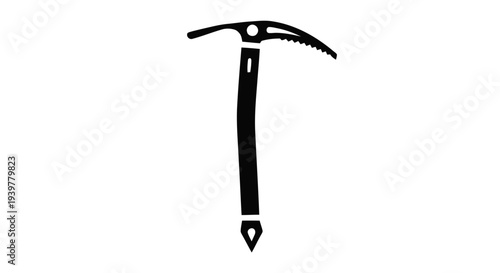 Vector illustration of ice axe icon on a transparent background