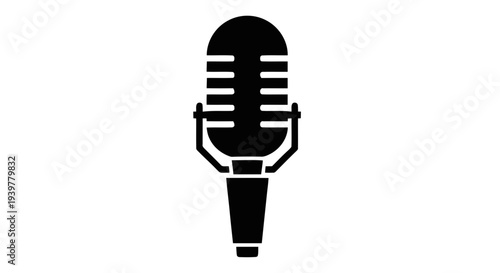 Vector illustration of microphone icon on a transparent background