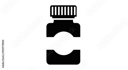 Vector illustration of medical pill bottle icon on a transparent background