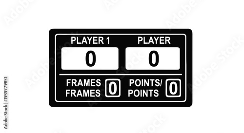 Vector illustration of digital scoreboard for sports games showing player one and player two scores on a transparent background