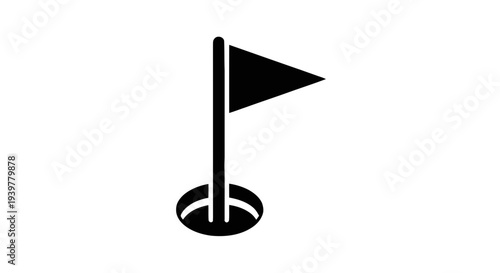 Vector illustration of golf flag icon on a transparent background