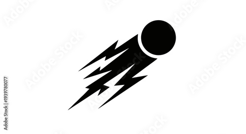 Vector illustration of fast moving ball icon on a transparent background