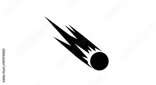 Vector illustration of comet icon on a transparent background