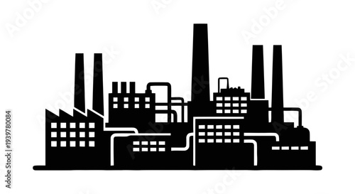 Vector illustration of industrial factory icon on a transparent background