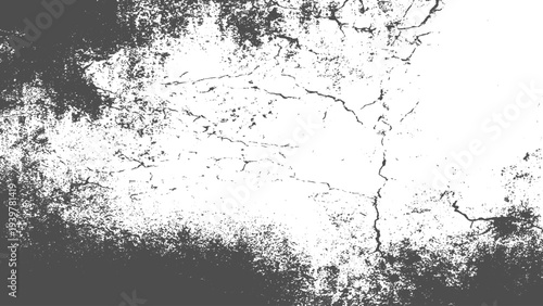 Subtle halftone grunge urban texture vector with black and white background and white concrete wall surface Black and white grunge background