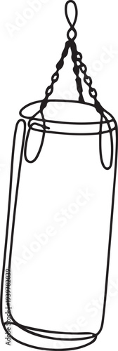 Punchbag continuous one line drawing. Heavy bag single line art illustration. Editable vector. one line Icon drawing