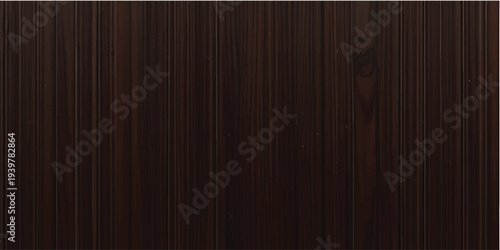 Close-up view of dark-stained wooden planks running vertically
