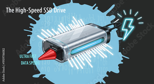 High-speed SSD drive with ultrafast data transfer technology