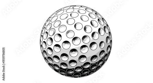 Golf Ball Close-up, Dimpled Surface Texture, White Sphere