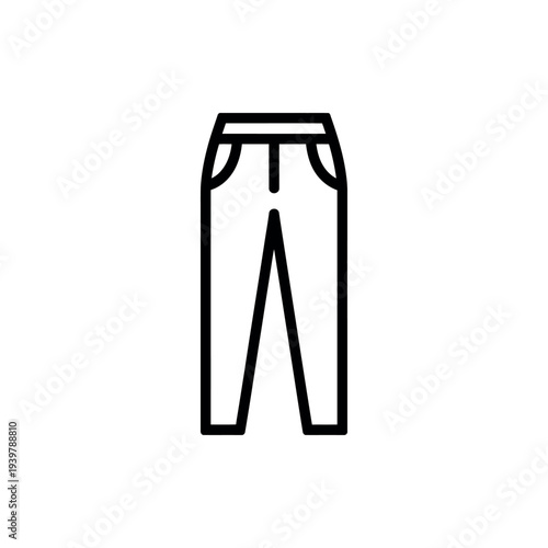 Black line of mens trousers pants mens clothing line black and white