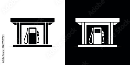 Gas pump on black and white backgrounds fuel pump gas station