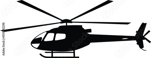 Black silhouette of a helicopter