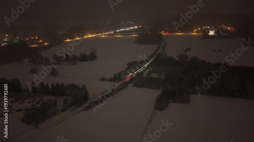 Flug bei  Rödermark-Urberach, nachts