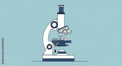 Modern Laboratory Microscope for Scientific Research.