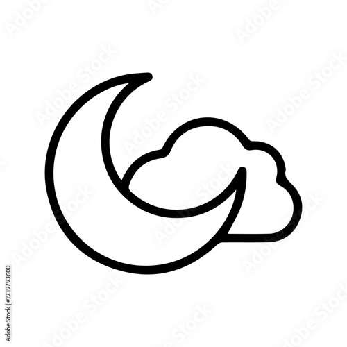 Moon and Cloud Weather Icon