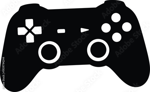 Black silhouette of a playstation video game controller