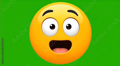 Surprised Emoji Reaction Animation on Green Screen