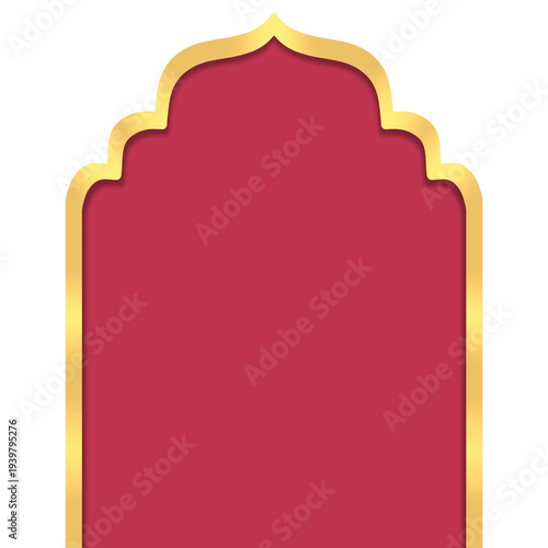 Golden red mosque dome frame